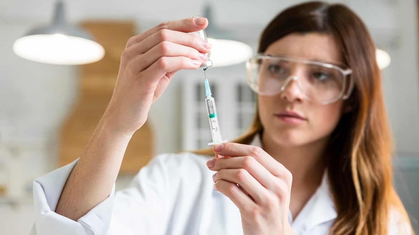 DHA-licensed aesthetic specialist at Sasha Aesthetic Clinic, JVC Dubai, preparing a PDRN injection treatment