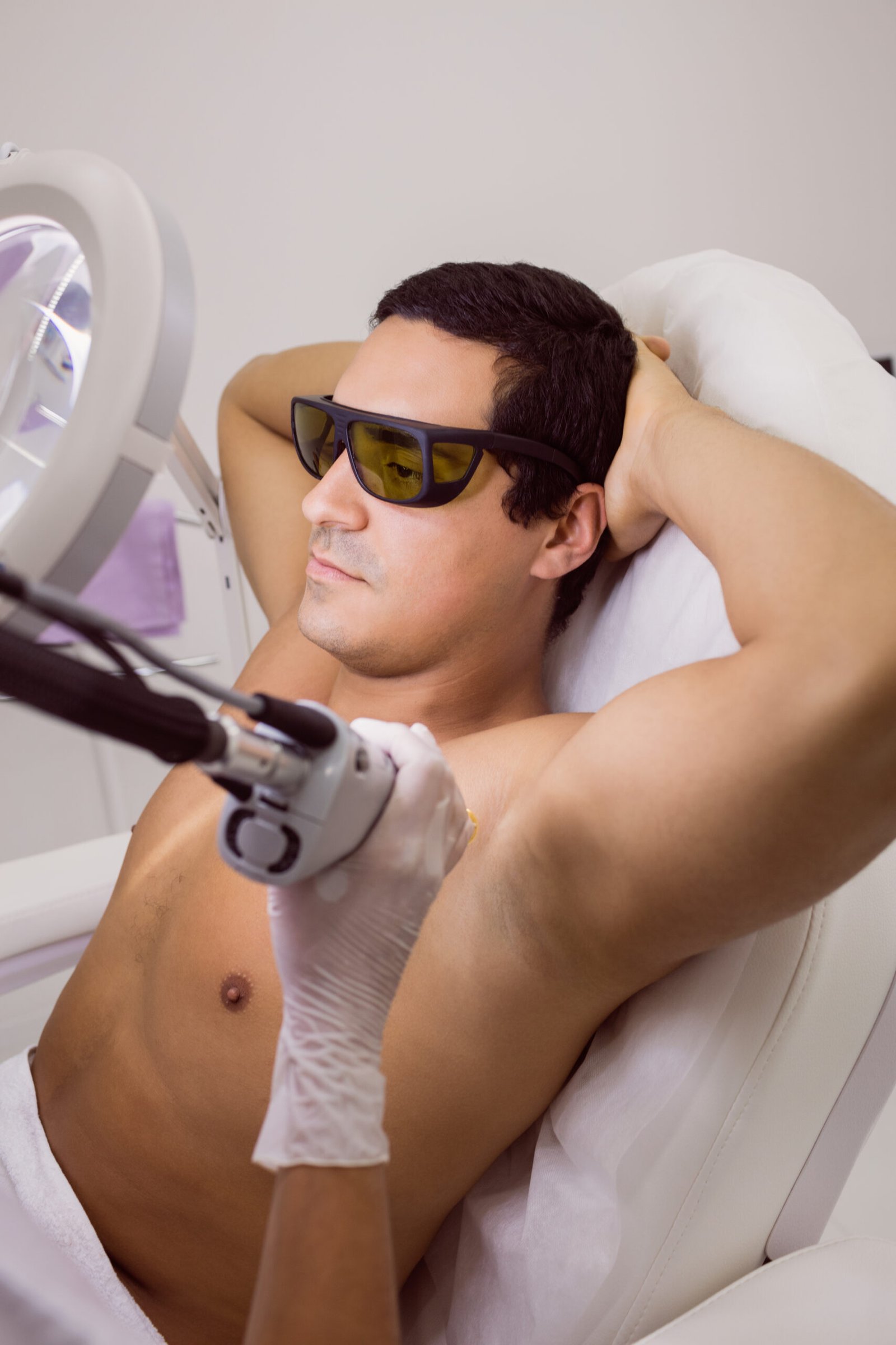Men's laser hair removal treatment at Sasha Aesthetic Clinic, JVC Dubai
